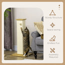 PawHut 80cm Sisal Rope Scratching Post, Cat Scratching Post - White