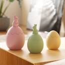 Nicole Bunny-Topped Easter Egg Candle Jar Silicone Molds for Concrete Handmade Jesmonite Easter Candle Vessel Making Mould