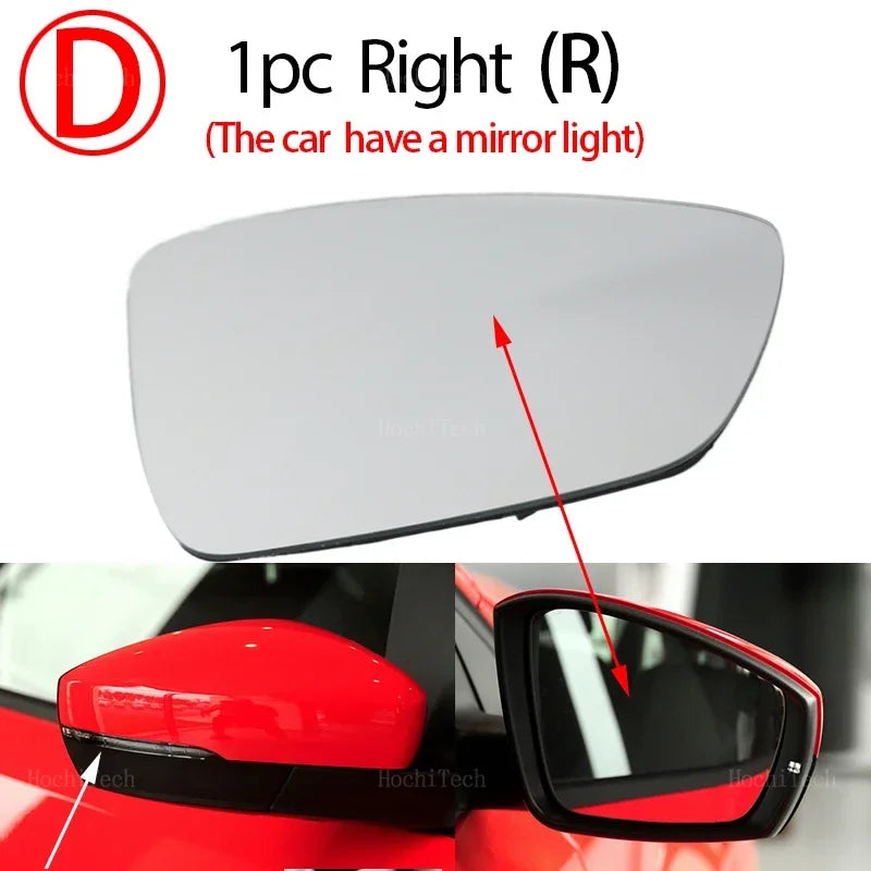 Left Right Rearview Side Wing Heated Durable Mirror Glass for Volkswagen VW Polo 5 MK5 6R 6C 2010-2016 Heated Side Mirror Glass
