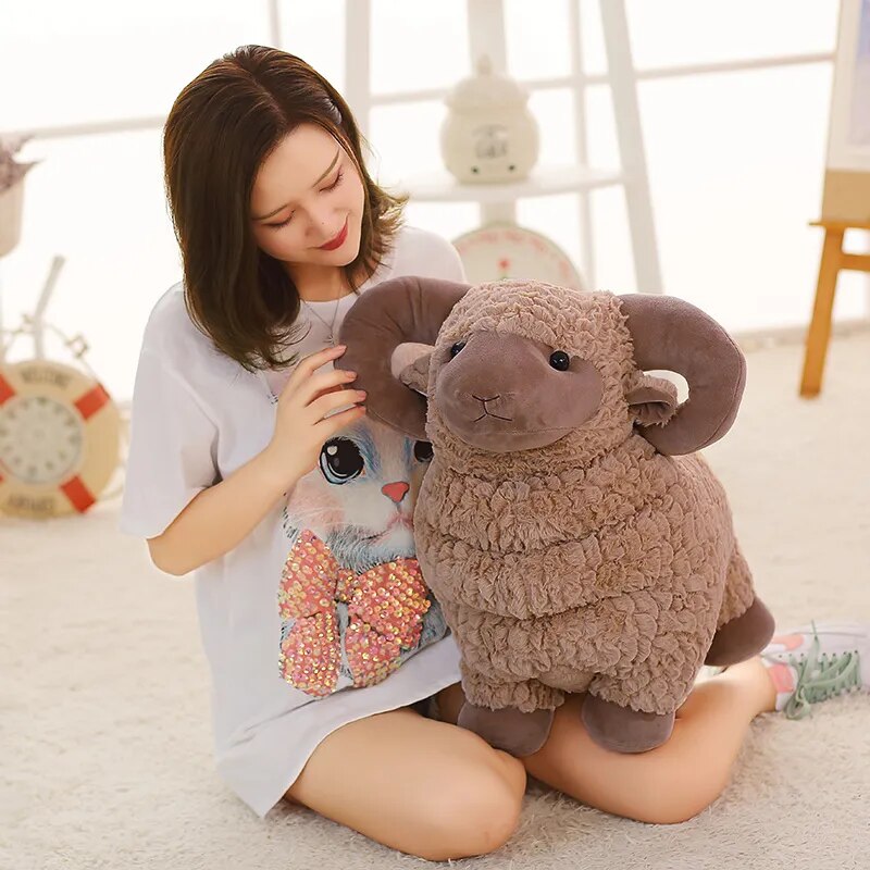 25~55cm Simulated Stuffed Sheep Doll Standing Colorful Grassland Animal Soft Plush Toy Boys Girls Xmas Gift