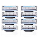 8-48pcs Stainless Steel Shaver Cutting Head 3 Layer Safety Razor for Gillette Mach 3 Replacement Refills Manual Razor Blades Gif