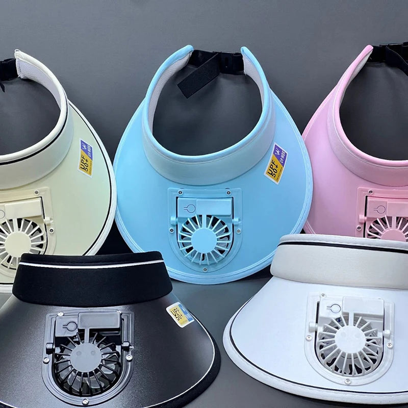 Breathable Cooling Fan Hat Sunscreen Fan Sun Visor Hat Fishing Hat Cooling Peaked Cap Hat Usb Charging Hat Fan For Sport Sunhat