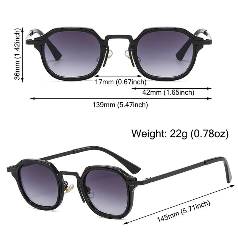 UV400 Protection Small Square Sunglasses Retro Metal Frame Y2K Driving Sun Glasses Punk Shades for Women & Men