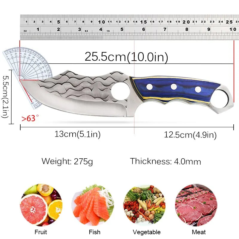 Kitchen Knife Forged Boning Knife,Stainless Steel Chef's Knife for Cooking Fruit Knife BBQ Meat Cleaver Butcher Knife 4Cr13