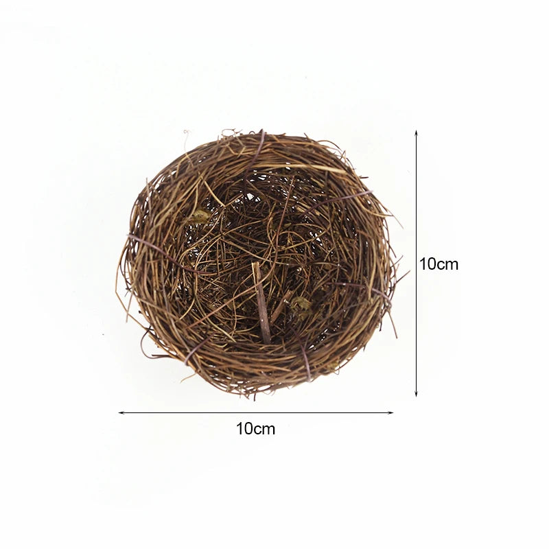 8-20cm Nature Rattan Bird Nest Easter Egg Decoration Prop Artificial Nest for Easter Party Home Garden Decoration DIY Craft