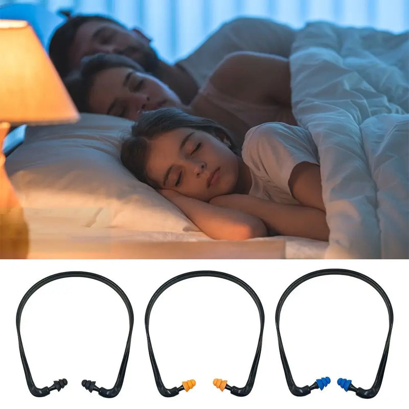 Soft Silicone Head-mounted Earplugs Protector Blue Black Orange Anti-Noise Earmuff Learning Sleeping Noise Reduction Ear Plugs