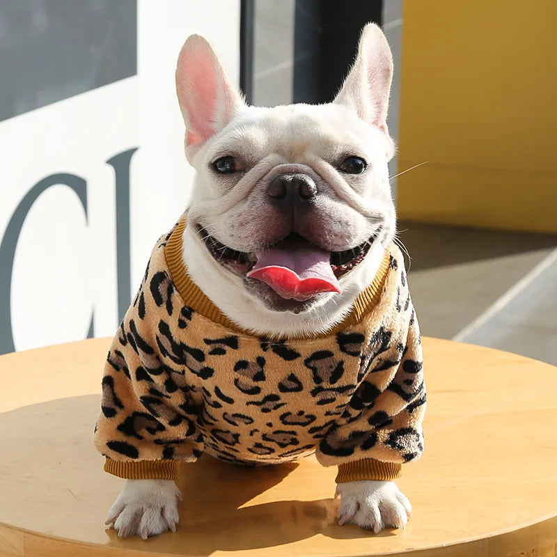 Dog Clothes South Korea New Work for Medium Small Dogs Puppy Hanbok Set Haki Sweater Leopard Velvet Winter Warm