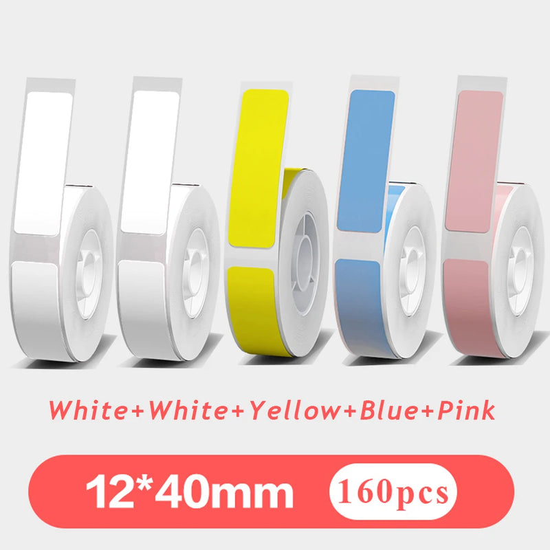 5pcs 12mmx40mm Gap Label Paper fit for P12 P15 Phomemo D30 Q30 Printer Waterproof Self Adhesive Thermal Printer Sticker