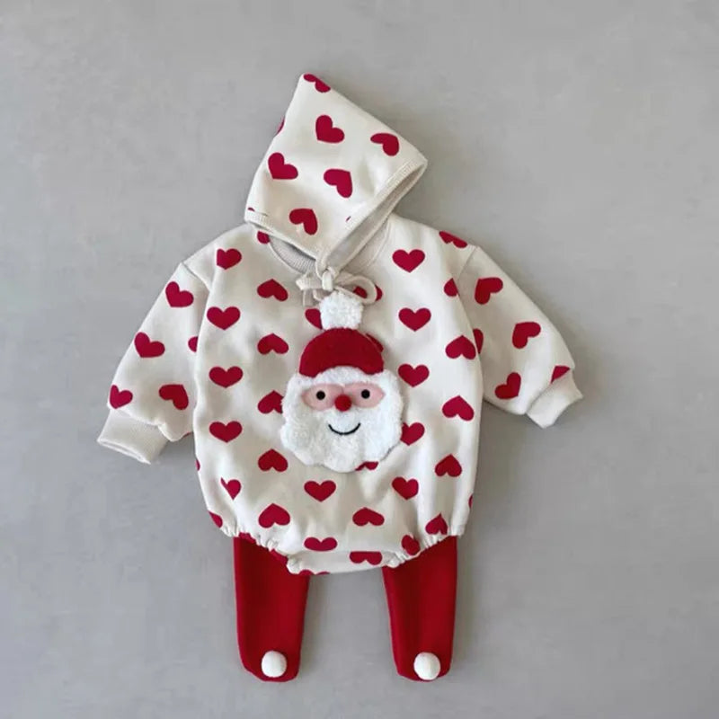 Christmas Childrens Clothing 2024 Baby Set Autumn and Winter New Korean Baby Jumpsuit Cute Childrens Clothing