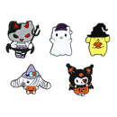 Anime Cute Enamel Pins Kitty Cat Kuromi Cinnamoroll Pom Pom Purin Brooch for Halloween Clothing Accessories Gifts