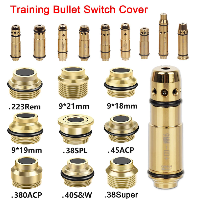 9mm Laser Training Bullet Switch Cover 223Rem .380ACP .40S&W 9x19mm Taurus G2C Trainer Cartridge Boresighter Button Switch