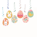 Easter Banner Easter Sign Garlands Rabbit Swirl Hanging Decoration Easter Egg Carrot Bunny Banner Happy Easter Party Decorations