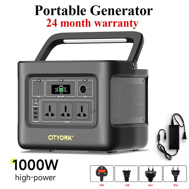 PALO 1000W Portable Power Station 200-240V Solar Generator Station For Home Car Drone Laptop Camera Drone Emergency Power Supply