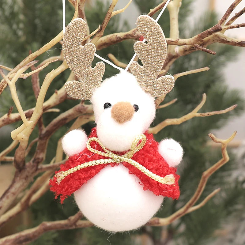 Plush Angel Doll Christmas Tree Pendant Decor Reindeer Snowman Santa Claus Doll New Year Kids Gift Christma Home Decor Navidad