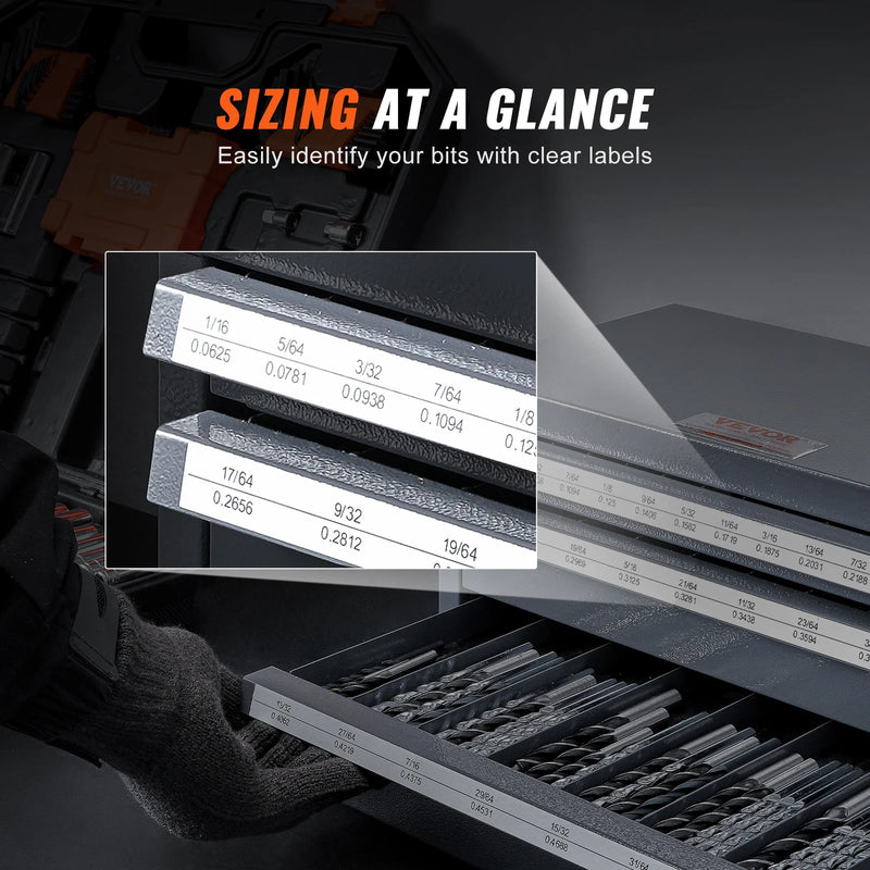 SucceBuy Drill Bit Dispenser Cabinet Three-Drawer Drill Bit Organizer Cabinet Steel Drill Dispenser Organizer Cabinet Storage