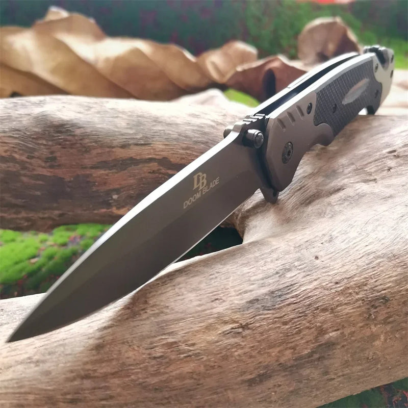 9Cr18MoV Blade Knife with Titanium G10 Handle: High-Hardness Portable Tool for Outdoor Survival & Self-Defense