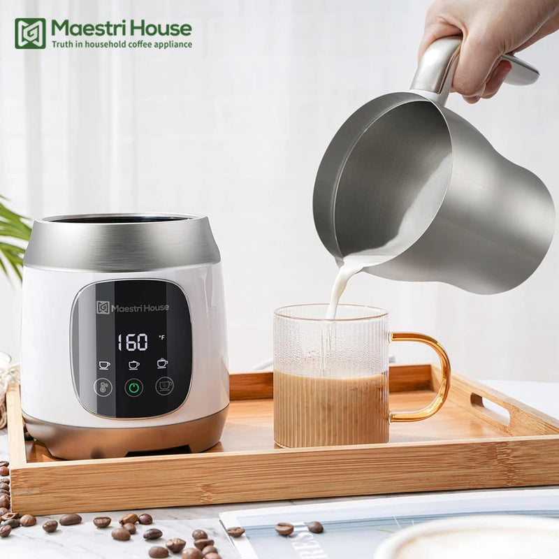 Maestri House Milk Frother Variable Temp and Froth Thickness Frother and Steamer 21OZ/600ML Smart Touch Control Milk Warmer