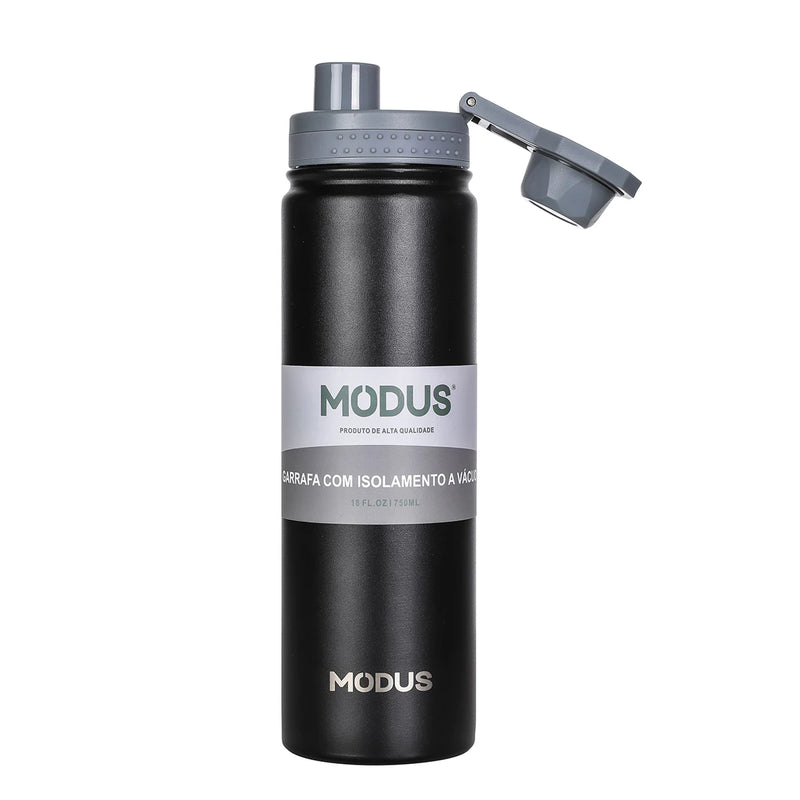 MODUS Water Bottle with Flip Lid, Stainless Steel, Double Wall Vacuum Water Cup for Outdoor Sports, 750ml