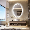 LUVODI 60x80cm Oval Bathroom Mirror LED Backlit Wall Vanity Mirror for Bathroom Bedroom Salon