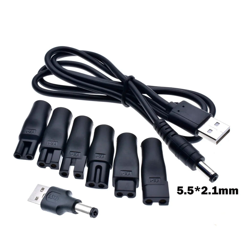 6 PCS/7 PCS /8 PCS  Power Cord 5V Replacement Charger USB Adapter Suitable for All Kinds of Electric Hair Clippers