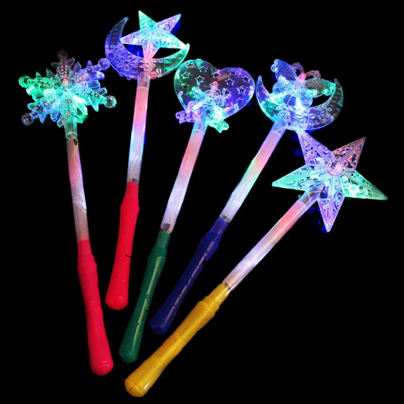 Flashing Lights Up Glow Sticks Magic Star Wand Party Concert Xmas Halloween Gift Toy Glowing Fairy Pentagram Flash Stick