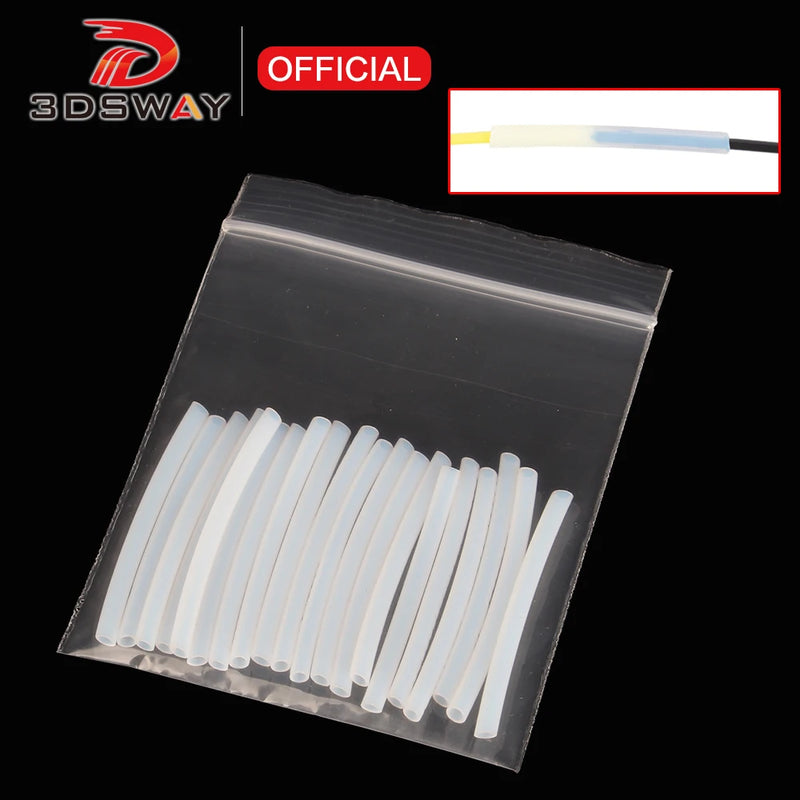 3DSWAY 20/100pcs 3D Printer Filament Connector PTFE tube Filament joints ID1.8mm OD2.6mm Length 37mm