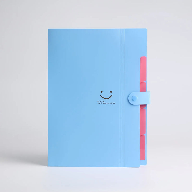 5page Classic Accordion File Folders - A4 Document Storage Bags with Plastic Material and Test Roll Holder - Durable and Expanda