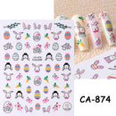 3D Bunny Nail Art Sticker Decals Decorations Easter Egg Design Cute Cartoon Rabbit Flower Nail Stickers Sliders for Manicure