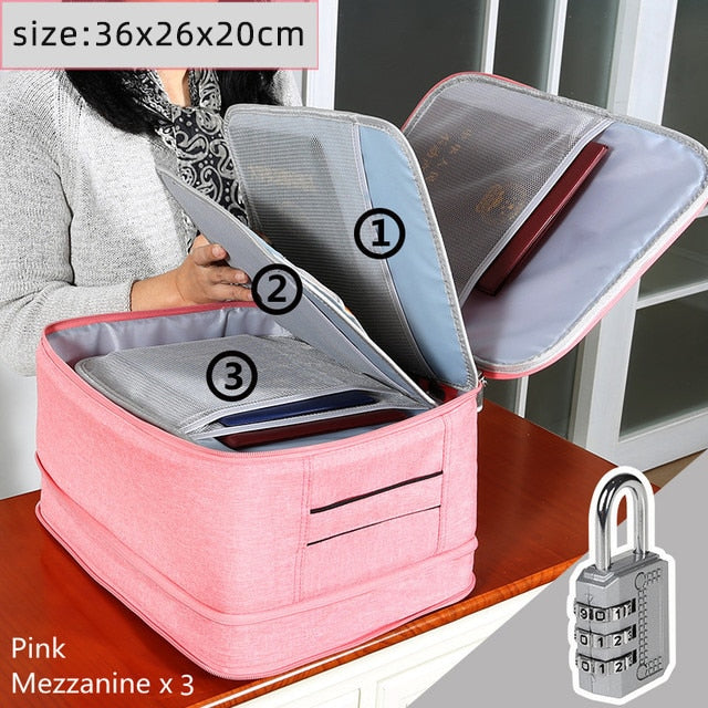 Multifunctional Briefcase Business Trip Material Organize Bag Office Worker Document Handbag File Storage Package Accessories