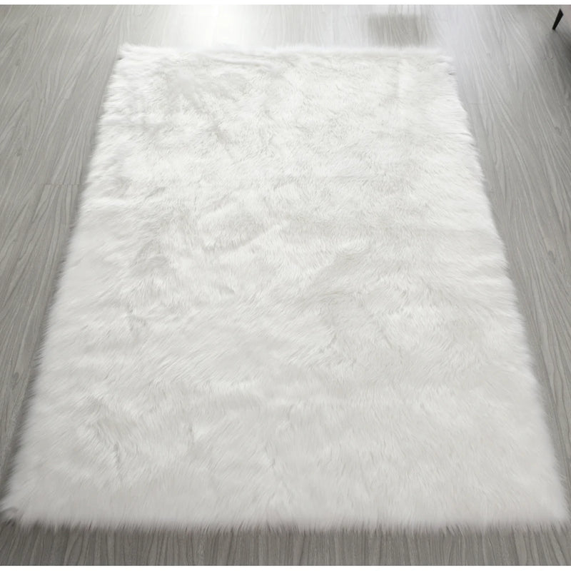 "Cozy Collection" Ultra Soft Fluffy Faux Fur Sheepskin Area Rug Bedroom Bedside Blanket Living Room Covered Large Area Blankets