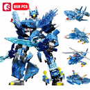 SEMBO Transforming Mech Robot Assemblage Building Blocks Kits MOC Tank Helicopter Fighter Battleship Models Kids Toys Boys Gifts