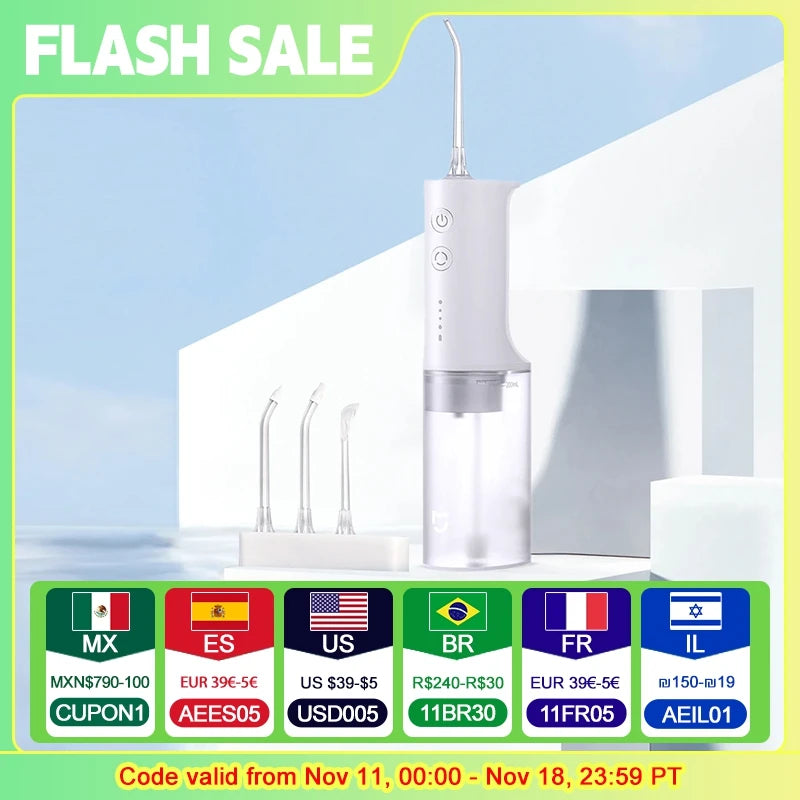 XIAOMI MIJIA MEO701 Portable Oral Irrigator Dental Teeth Whitening Flosser Bucal Tooth Cleaner Waterpulse Water Thread for Teeth