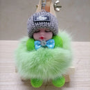 Sleeping Baby Keychain Cute Soft Fluffy Plush Doll Key Ring Women Girl Bags Pendant Backpack Accessories Gifts