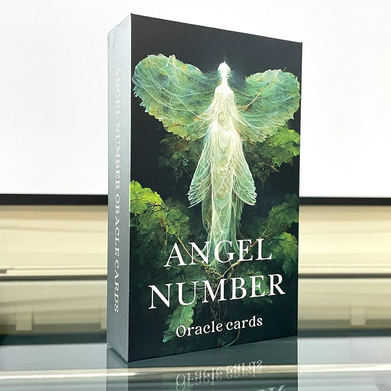 56 English Angel Numbers 12×7cm Oracle Tarot Cards in Box Beautiful Divination Runes Board Game Dark Style