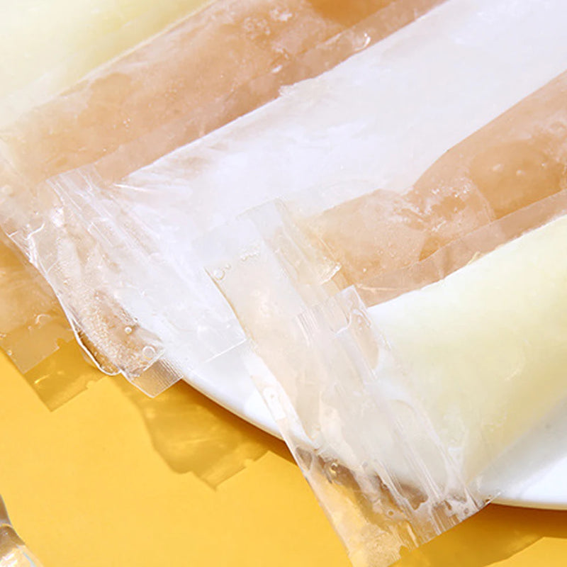 100pcs Disposable Ice Popsicle Mold Bags Freezer Tubes With Zip Seals Yogurt Coffee Juice Fruit Smoothies Ice Candy Pops