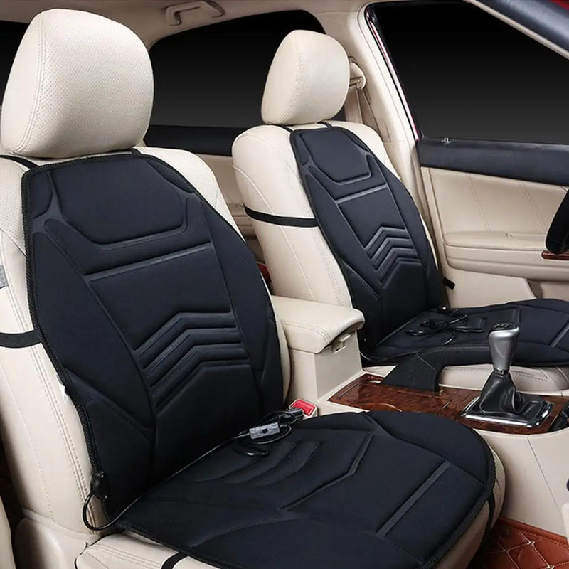 12V Heated Car Seat Cushion Cloth/Flannel Car Seat Heater Winter Warmer Seat Heating Car Accessories Heating Pads Set Universal