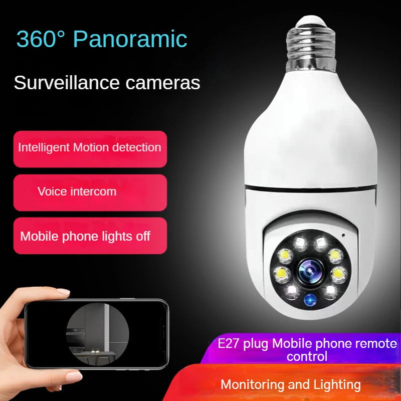 New WiFi 1080P Surveillance IP Camera E27 Bulb Google Auto Tracking Night Vision Full Color Video Security Baby Monitor Indoor