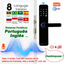 RAYKUBE K8 Free Delivery From Brazil Free Tax Tuya Wifi Smart Door Lock Fingerprint Lock With Longer Larger Handle Panel