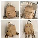 Embroidery Name Fashionable Classic Backpack Stitching Detail Zipper Adjustable Strap PU Custom Name Backpack School Bag