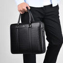 Oyixinger Men's Bag Fashion Business Briefcase For Men Crocodile Pattern Leather Handbag For 14inch Laptop Casual Shoulder Bags