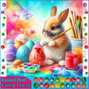 HOMFUN Fairy Dust AB Diamond Embroidery "Easter eggs Rabbit" Pattern DIY 5D Diamond Painting Needlework Full Drill Painting