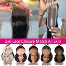 2x6 HD Lace Closure Human Hair Pre Plucked With Baby Hair For Women 14-24 Inch Transparent Straight Closure Fast Shipping