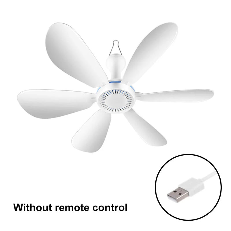 Usb Ceiling Fan 6-blade Silent Electric Fan 4-speed Ceiling Fan Outdoor Hanging Camping Tent Fan Cooling Tools