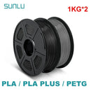 SUNLU 2KG 3D PLA/PETG/PLA PLUS/Clear Filament 1.75mm 2Roll 1KG 3D Printer Neatly Wound 3D Filament for 3D Printer& 3D Pen