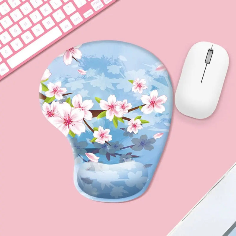 Marbled Texture Wrist Rest Mouse Pad Ergonomic Non Slip Hand Support Mouse Mat Comfortable Oil Painting Gaming Mousepad