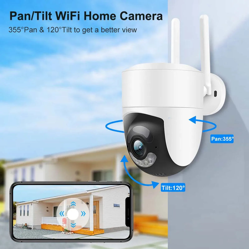 6MP Tuya Security IP Camera 2.4G/5G WiFi Mini Outdoor PTZ Cams Two Way Audio SmartLife Home Video Surveillance Alexa Google Home