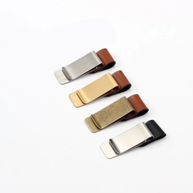 1pcs Metal Leather Pen Holder Stainless Steel Pen Clip For Notebook Diary School Office Accessories Back To School