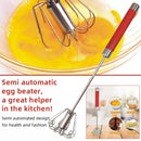 Stainless Steel Rotary Whisk Semi-Automatic Mixer Manual Whisk Household Cream Eggs Baking Gadgets