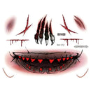 Halloween Scary Tattoo Stickers Crawl Scary Eye-catching Evil Unique Ghost Face Accessories Horror Movie Style Makeup Fake Scar