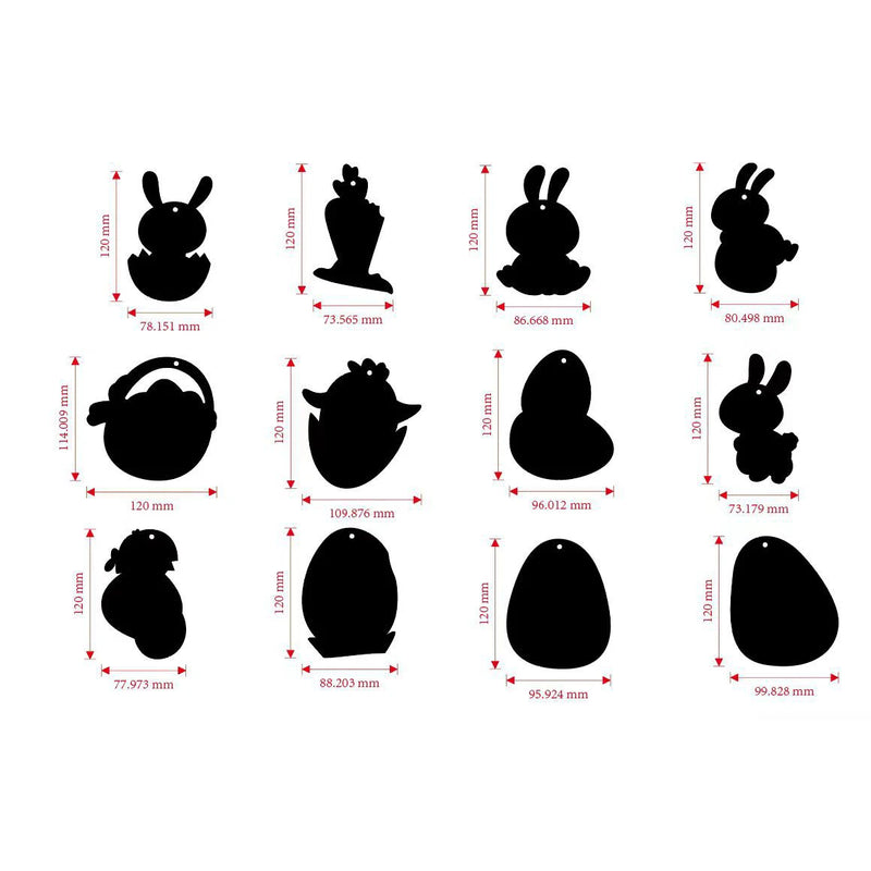 12pcs Easter Magic Scratch Paint Easter Eggs Crafts DIY for Making Holiday Gifts Egg Basket Fillers Party Decorations
